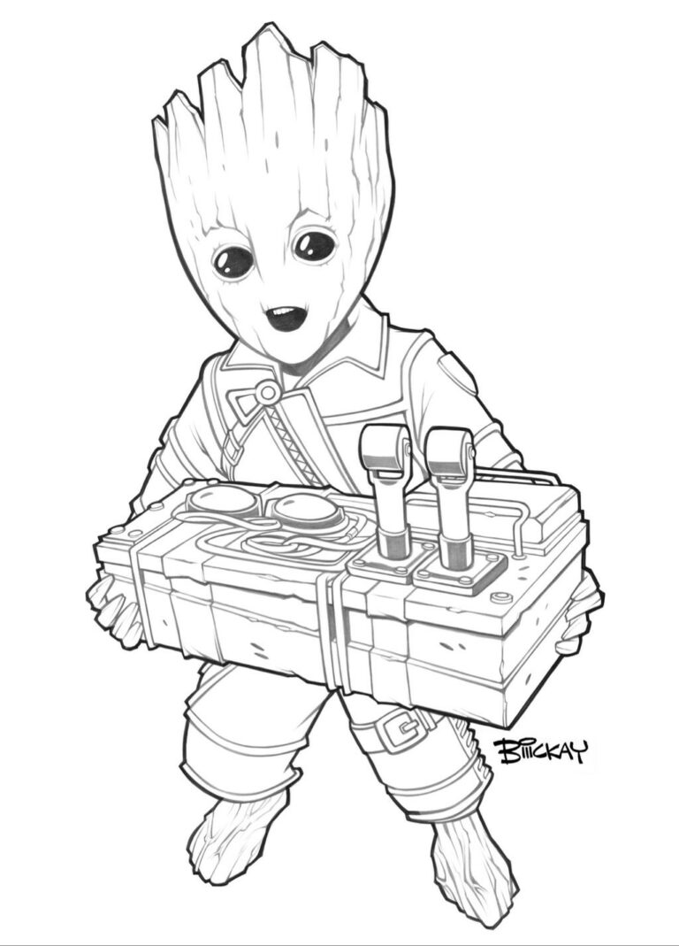 Groot Coloring Pages Pdf Coloringfolder