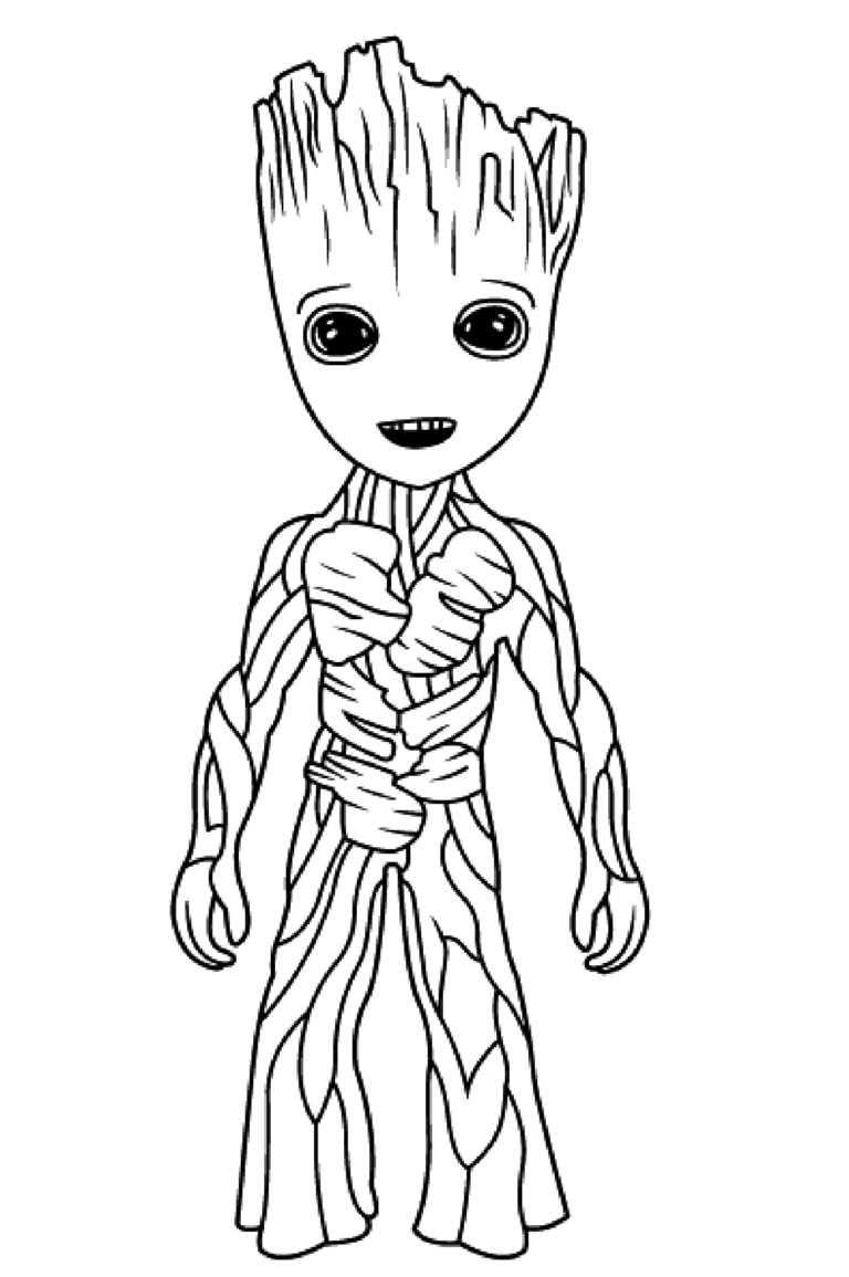 Groot Coloring Pages Pdf Coloringfolder