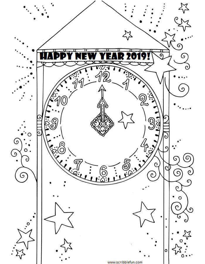 New Year Coloring Pages To Print