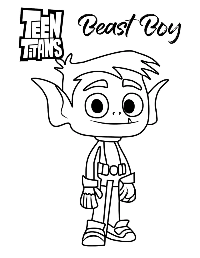Beast Boy Coloring Pages