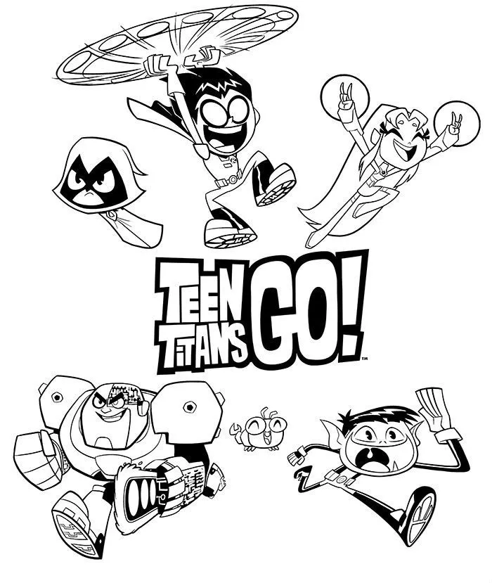 Kids Teen Titans Go Coloring Pages