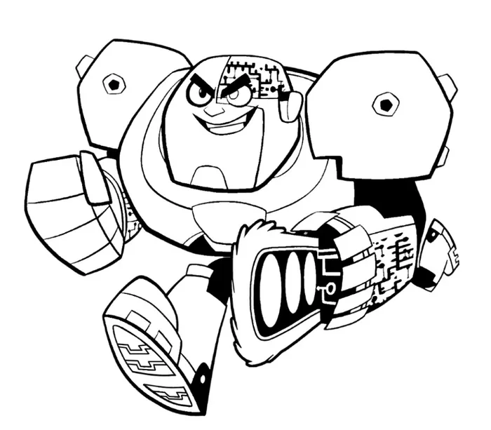 Teen Titans Cyborg Coloring Pages
