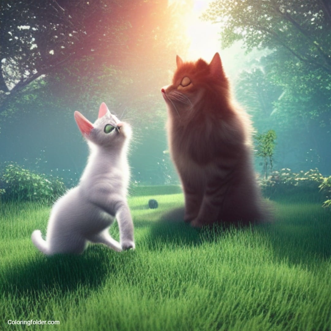 cute cat and dog picture created by ai