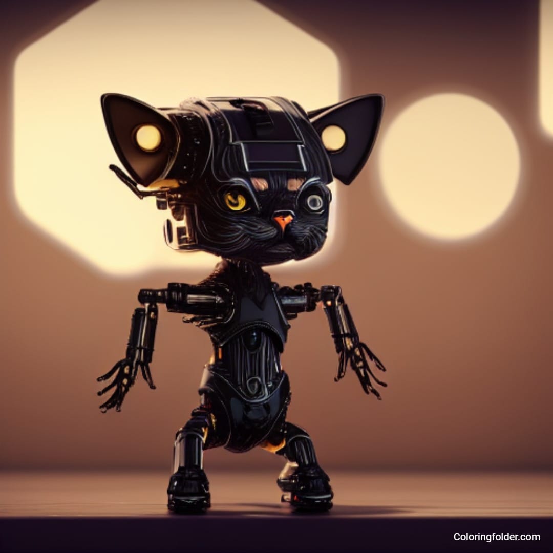 fantasy cyborg cat image generated with ai