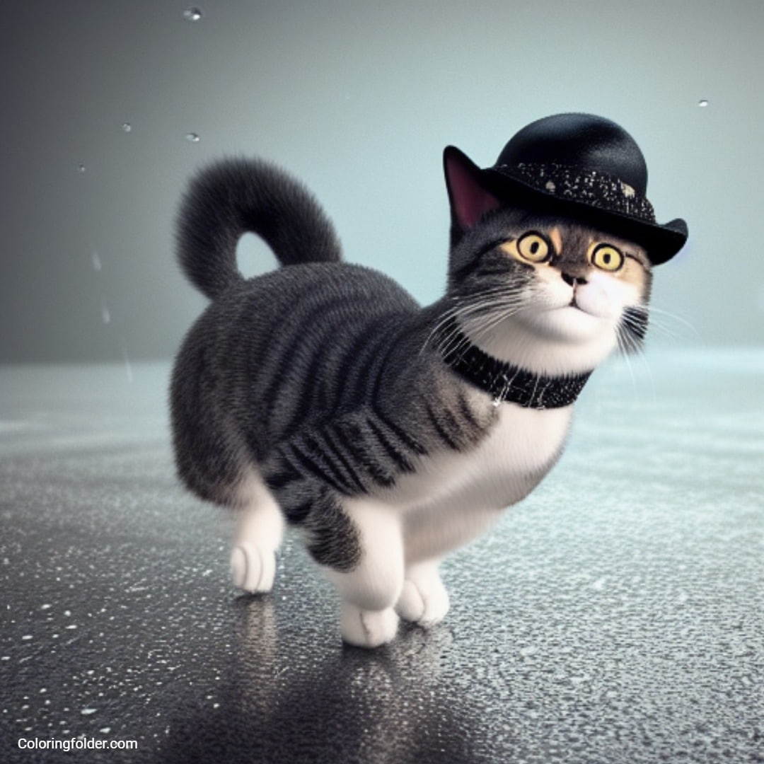 picture of a cute funny cat wearing hat generated by ai