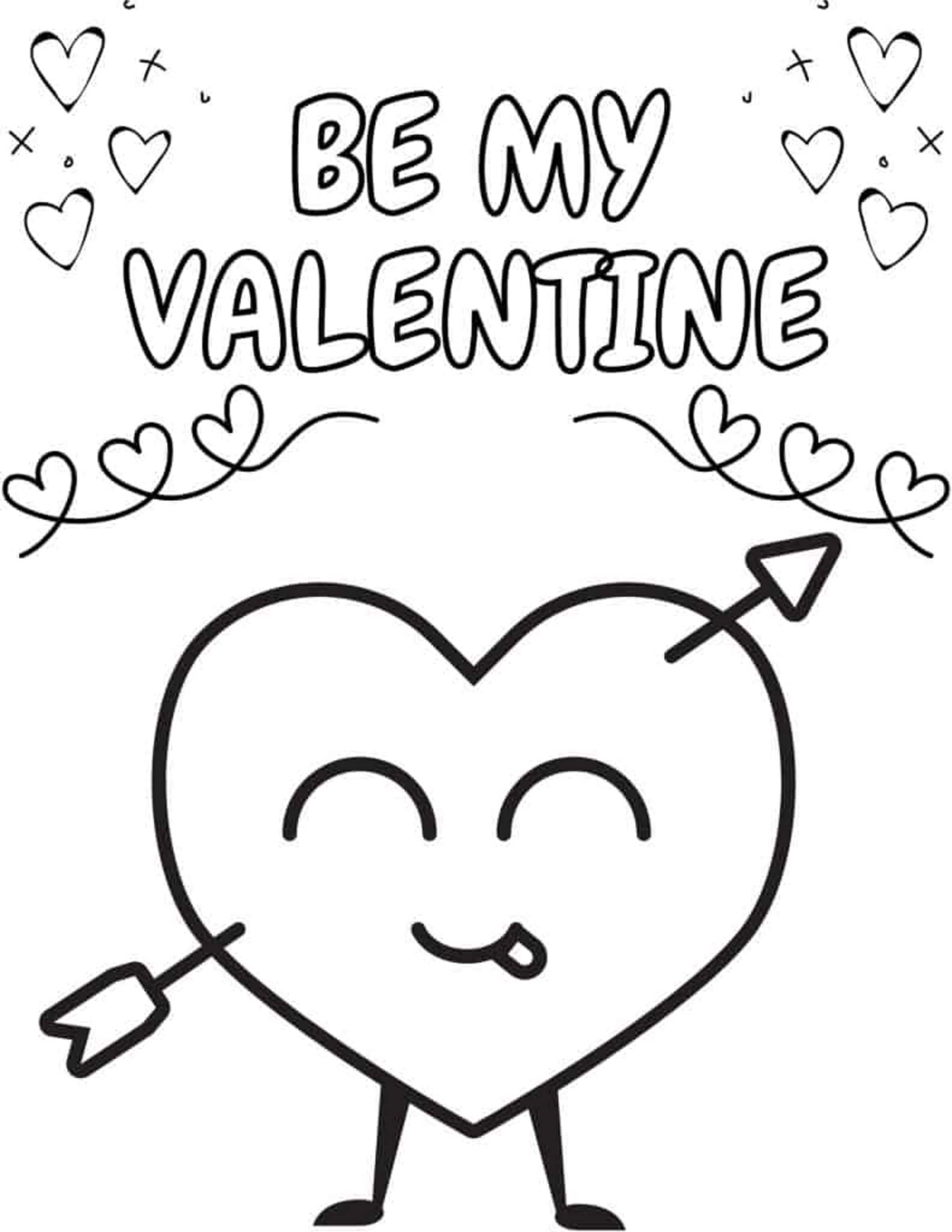 Be My Valentine Coloring Pages Free