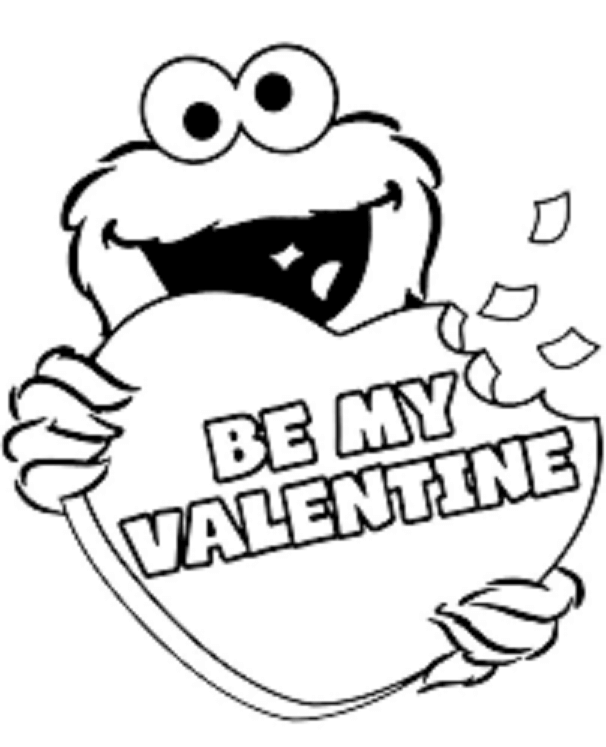 Elmo Be My Valentine Coloring Pages