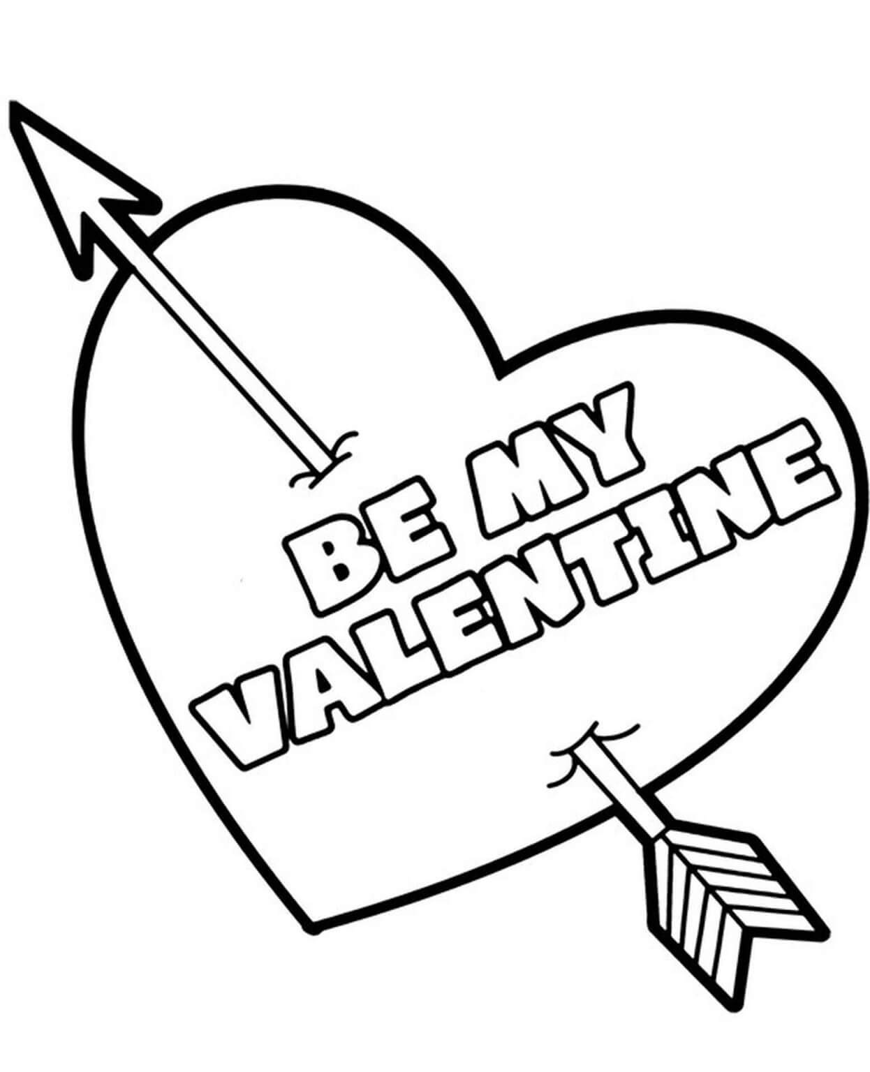 Free Printable Be My Valentine Coloring Pages