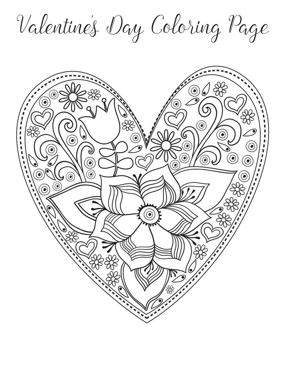 Valentine Coloring Pages For Adults Free Printable