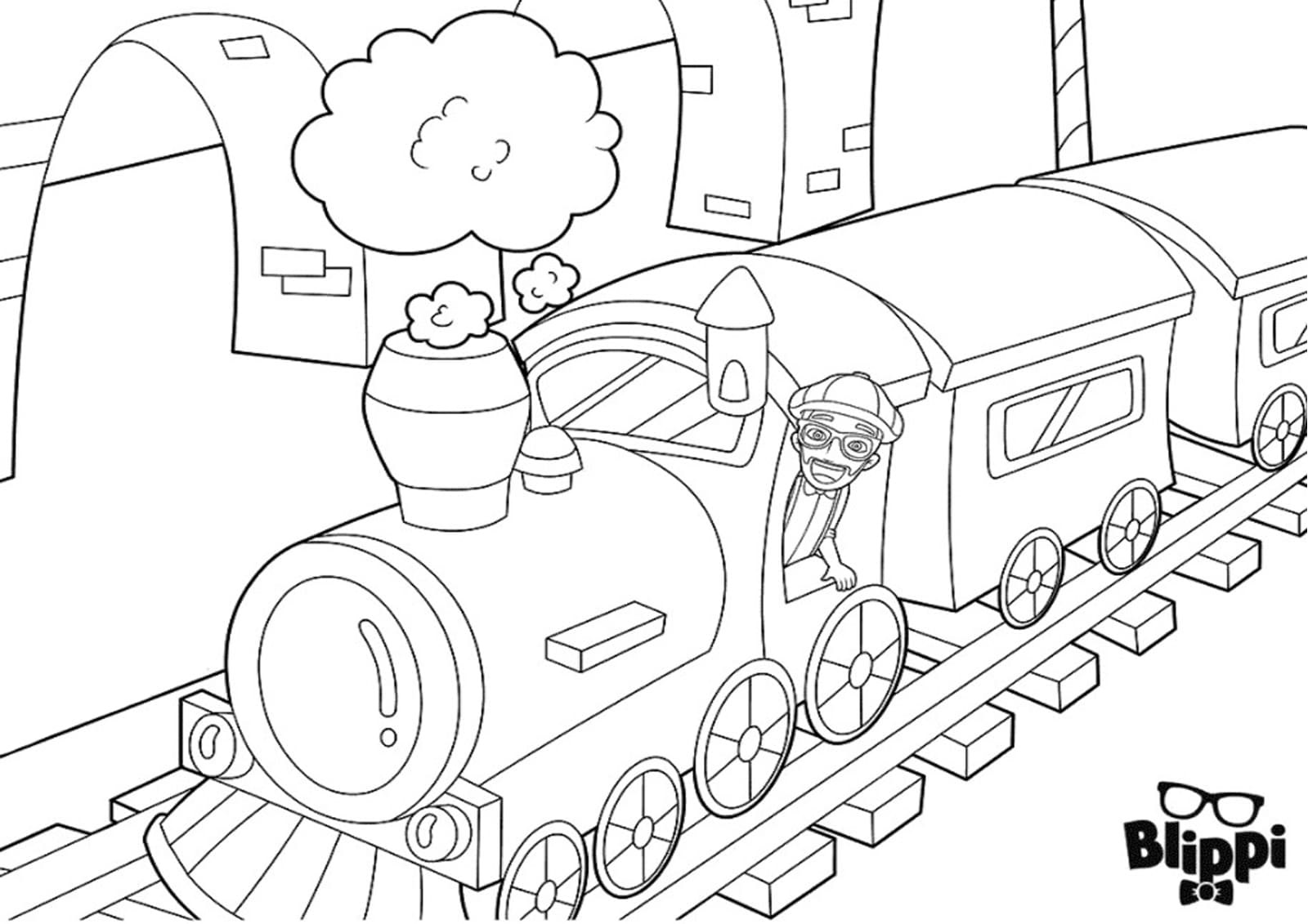 Blippi Coloring Pages Train