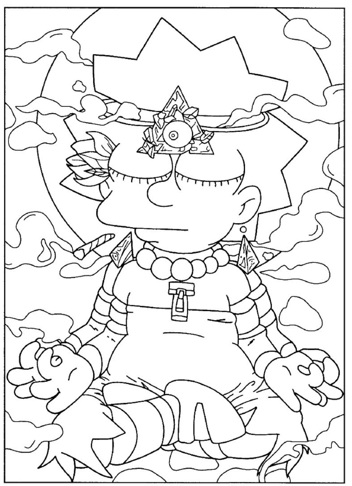 90s Cartoon Stoner Coloring Pages Printable