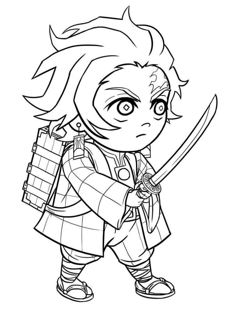 Chibi Demon Slayer Coloring Pages
