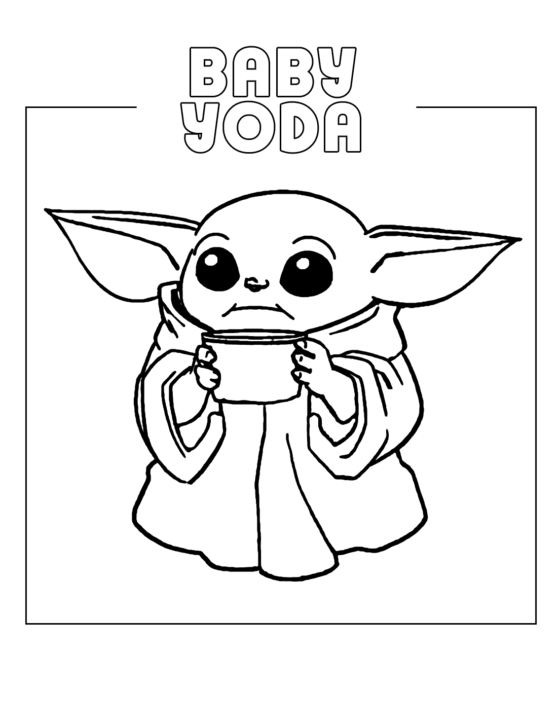 Cute Baby Yoda Coloring Page