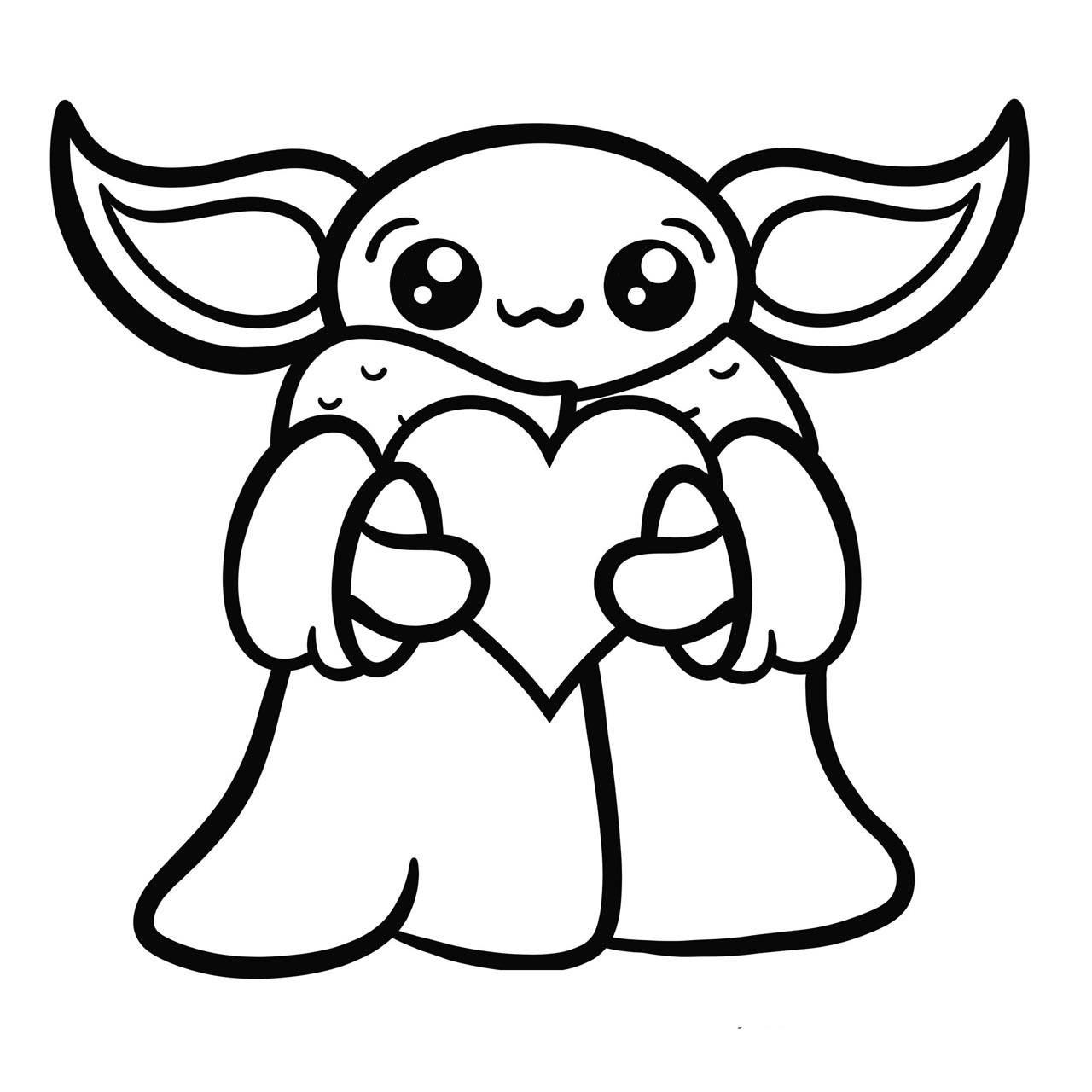 Cute Baby Yoda Coloring Pages to Print