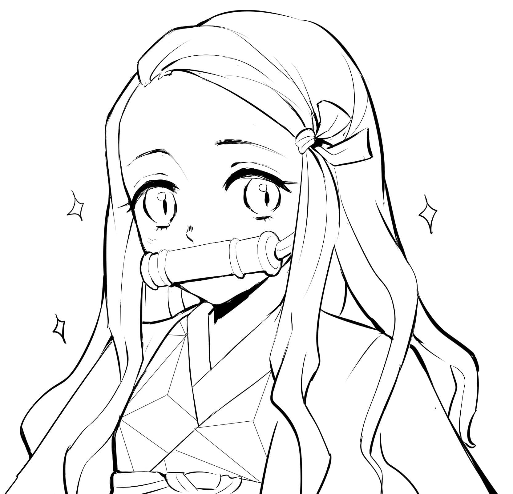 Cute Nezuko Coloring Pages