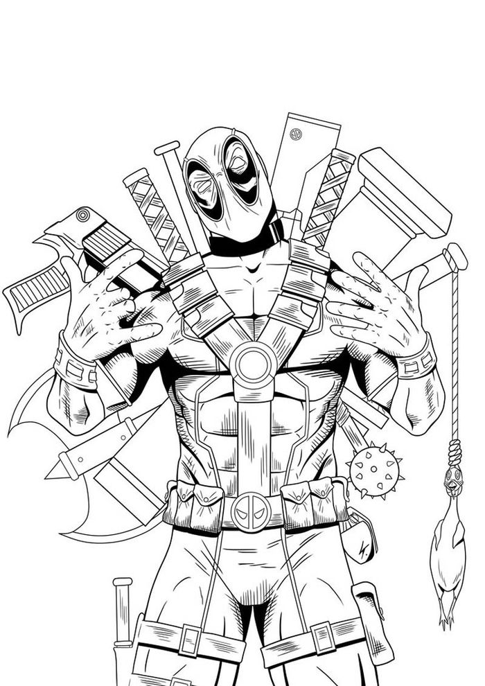 Deadpool 2 Coloring Pages