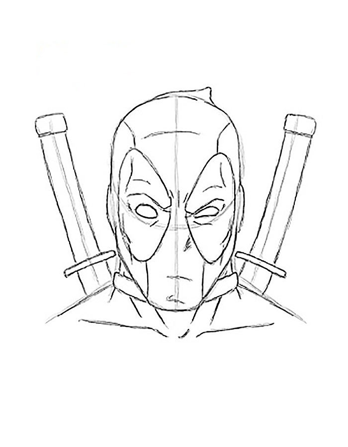 Deadpool Face Coloring Pages
