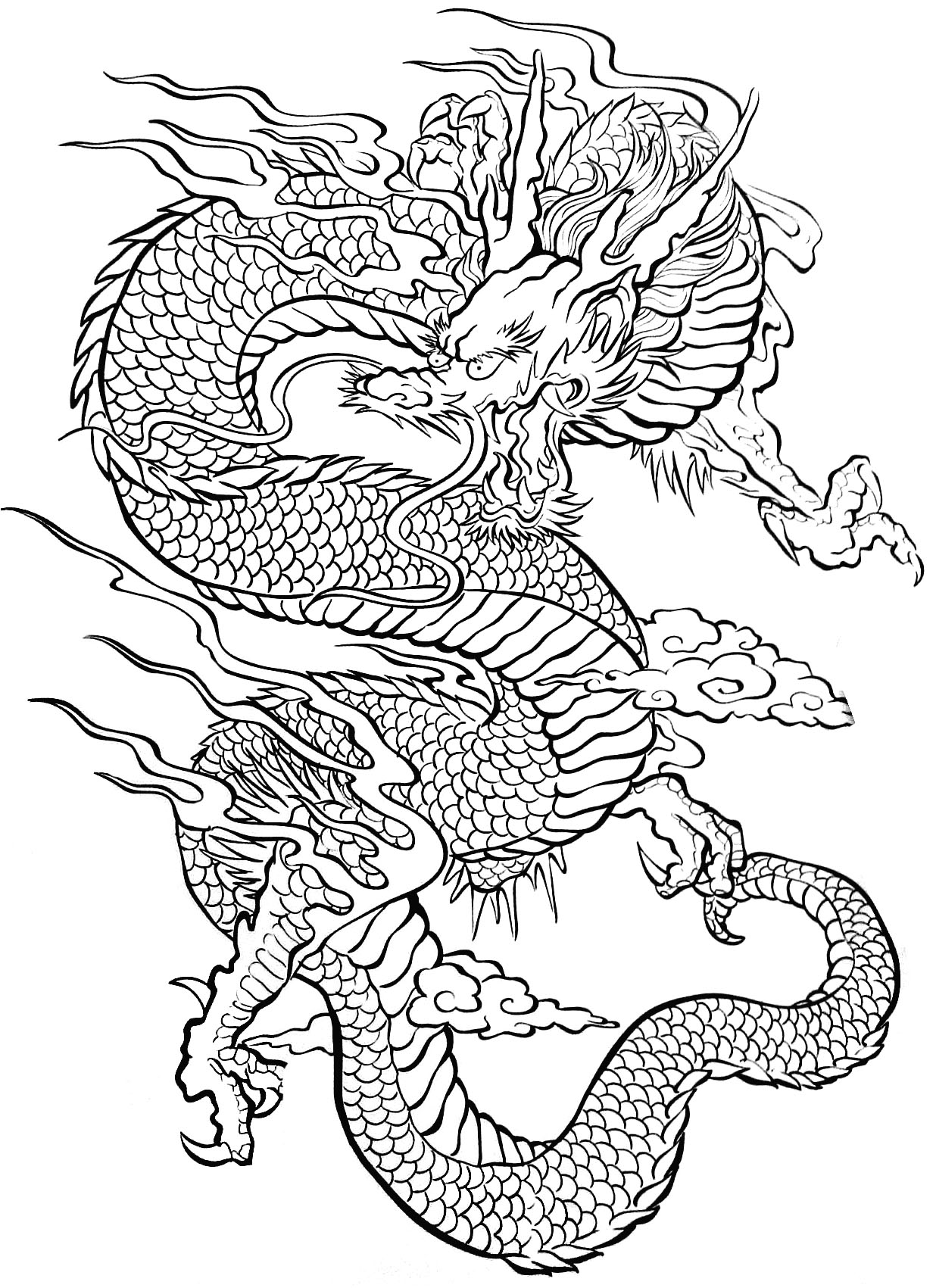 Dragon Tattoo Coloring Pages