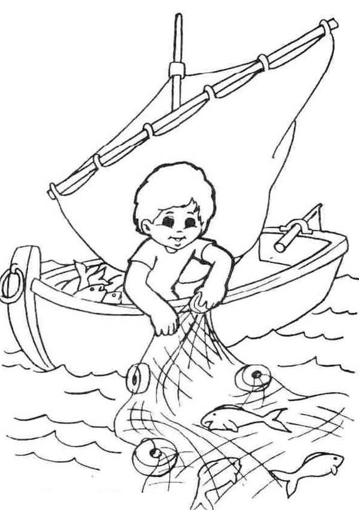 Fishing Boat Coloring Pages For Kids
