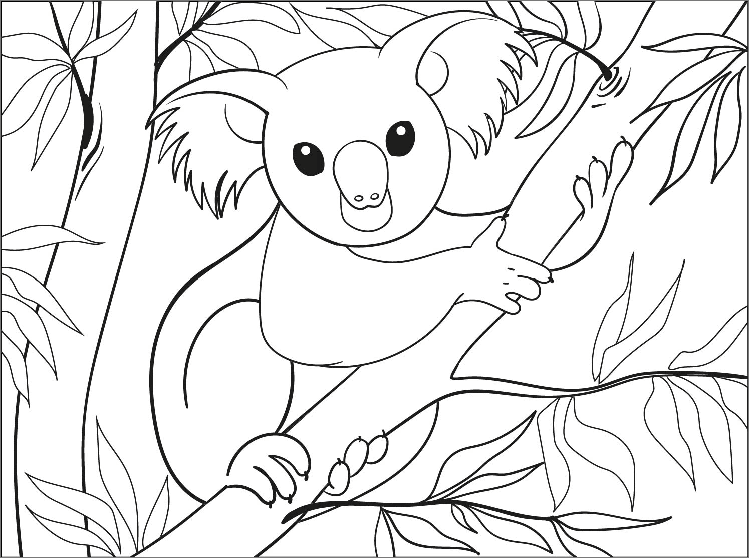 Free Printable Koala Coloring Pages Pdf - Coloringfolder.com