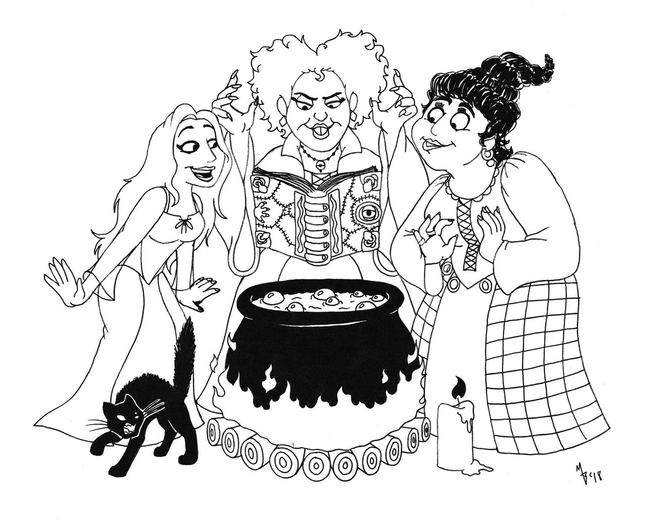 Hocus Pocus Coloring Pages Printable Pdf