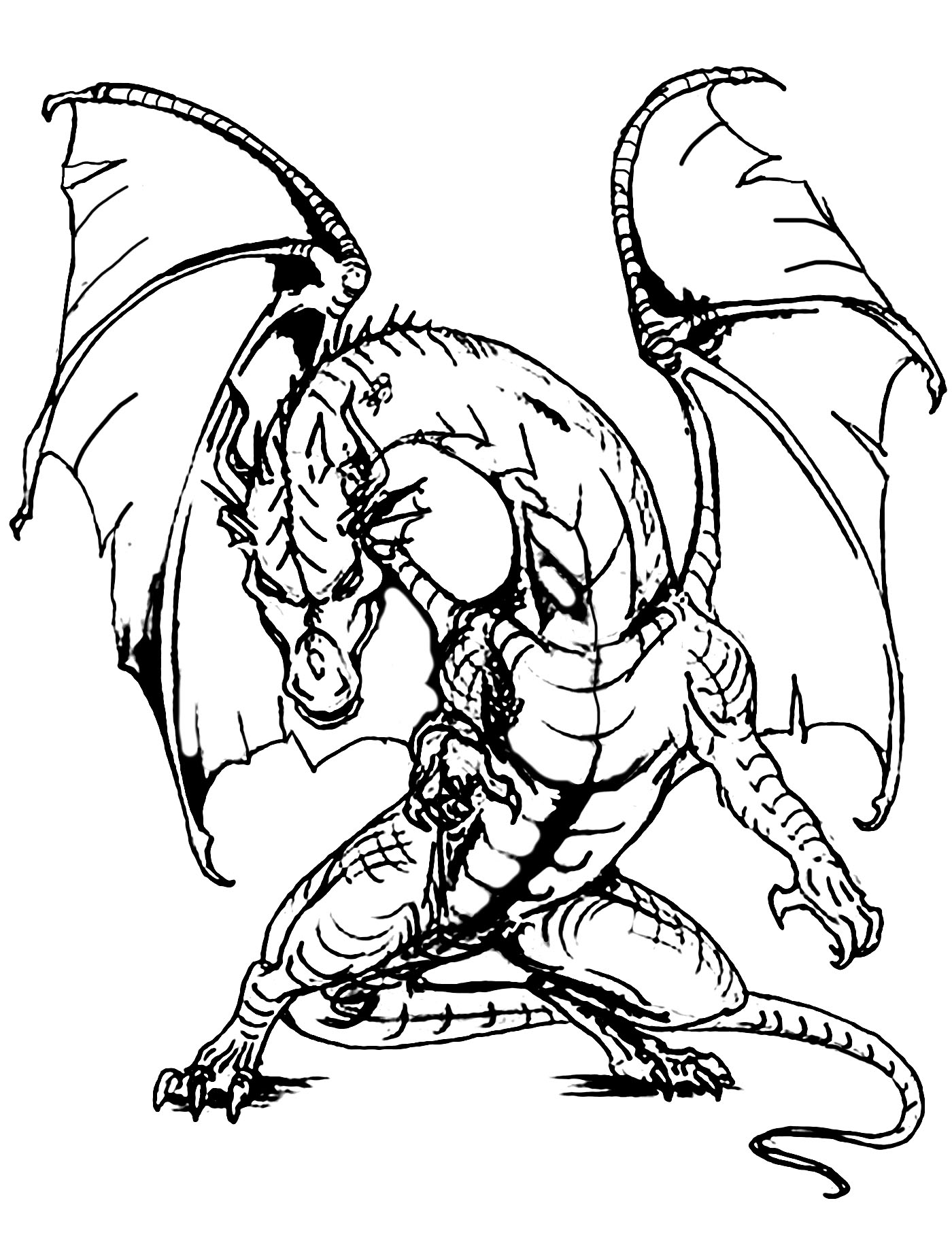 Free Printable Realistic Dragon Coloring Pages
