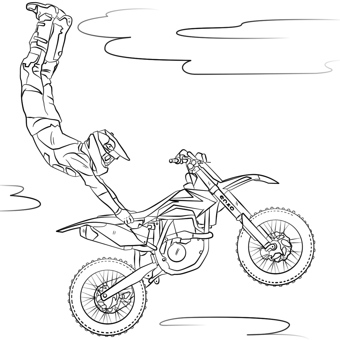 FreeStyle Dirt Bike Coloring Pages