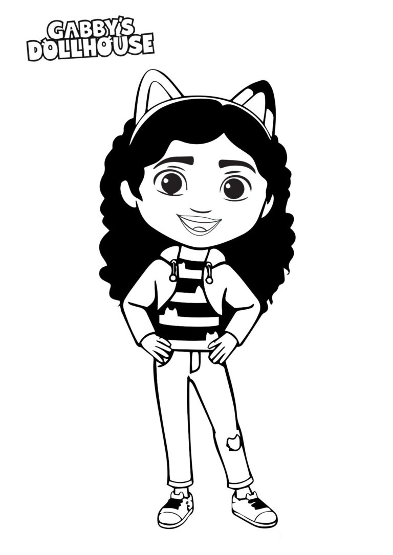 Gabby Dollhouse Coloring Pages grátis e fáceis para crianças