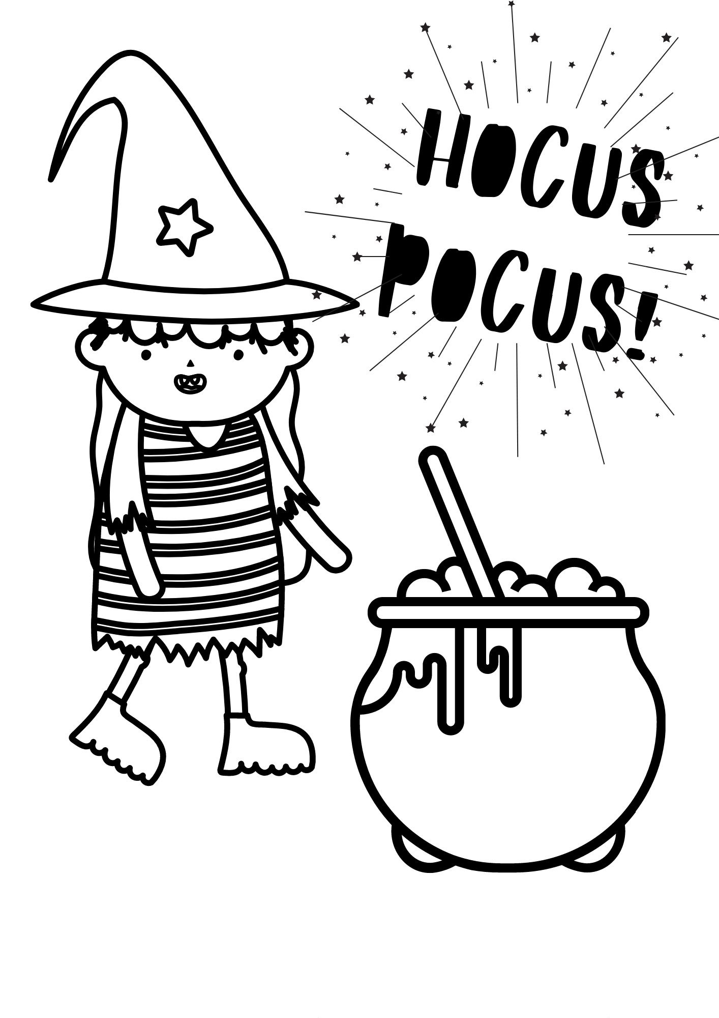 Hocus Pocus Coloring Page For Kids