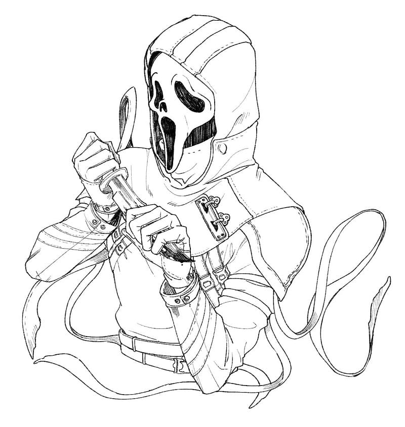 Horror Ghostface coloring page