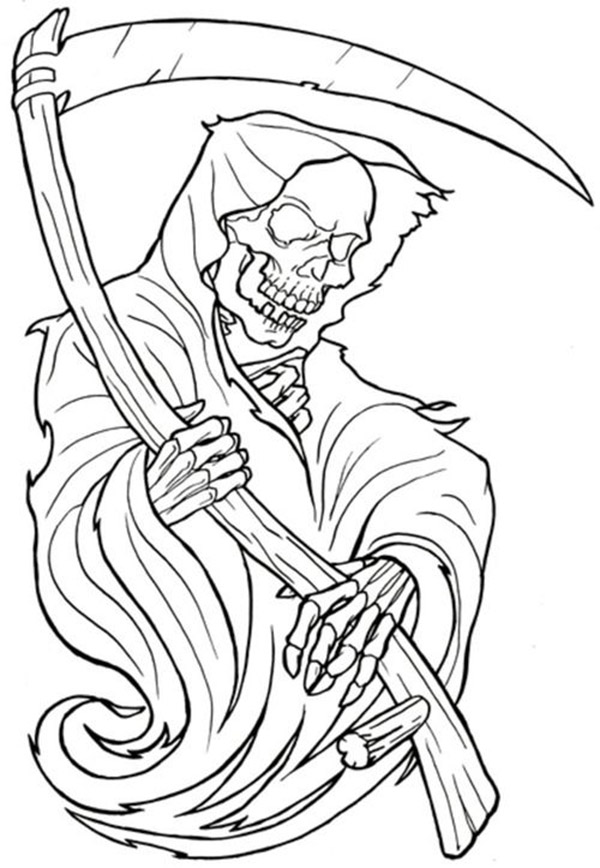 Horror Grim Reaper coloring page
