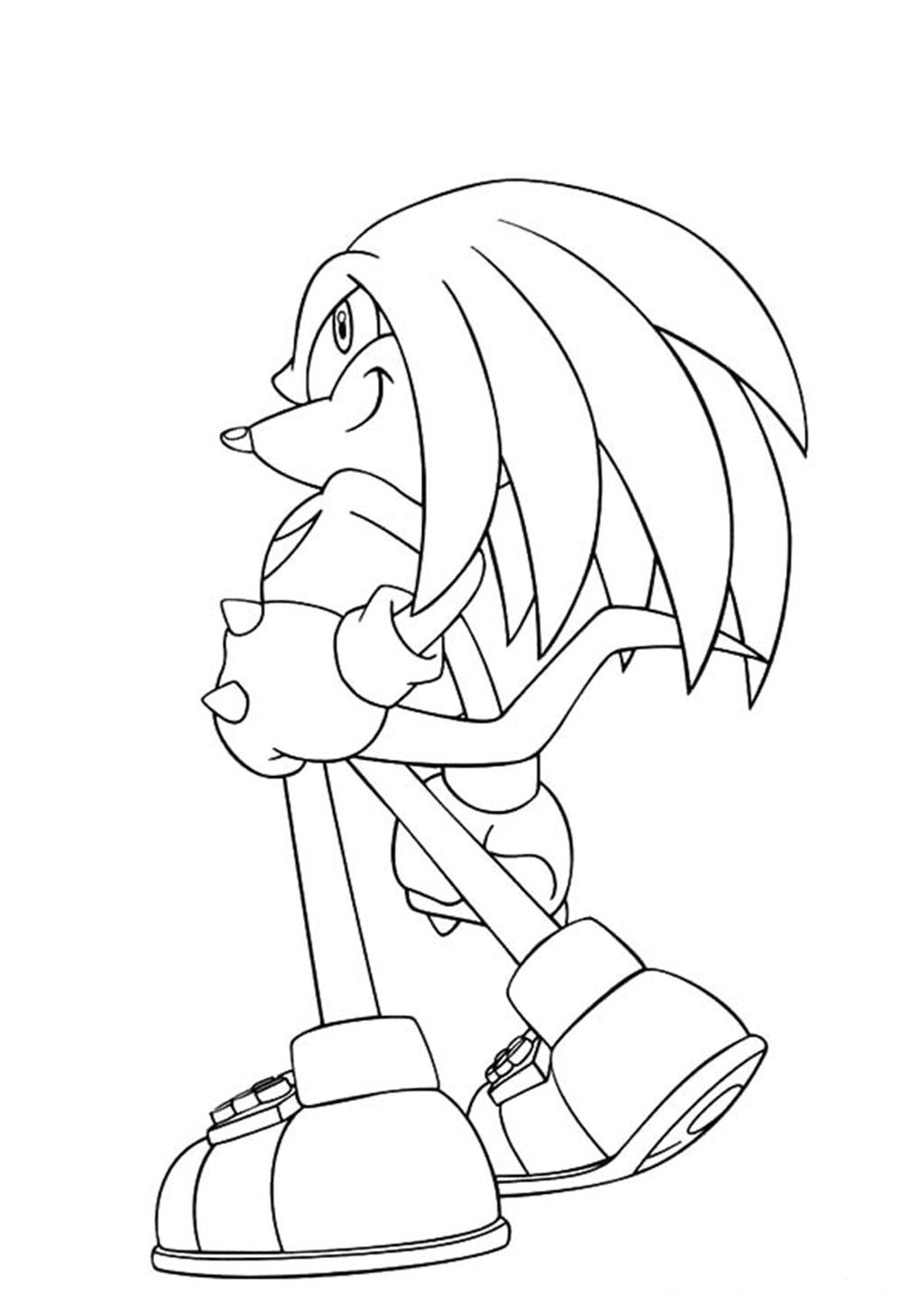 Knuckles The Echidna Coloring Pages from Sonic the Hedgehog
