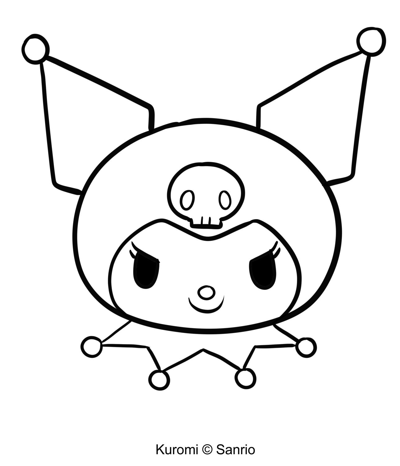 Kuromi Head Coloring Pages