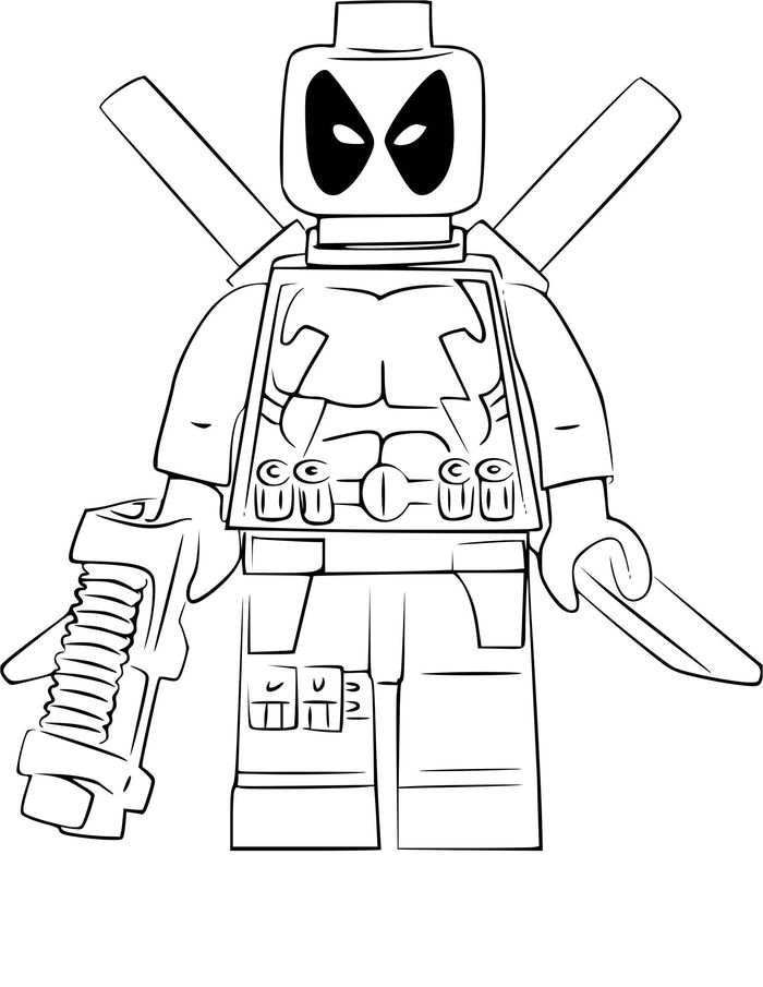 Lego Deadpool Coloring Pages