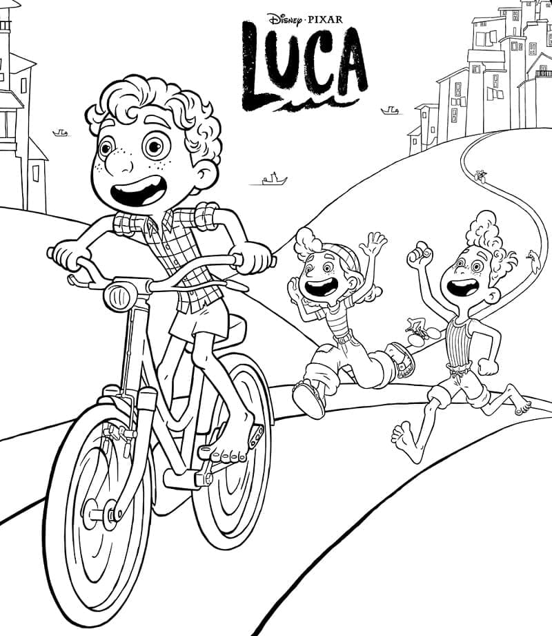 Luca Characters coloring page