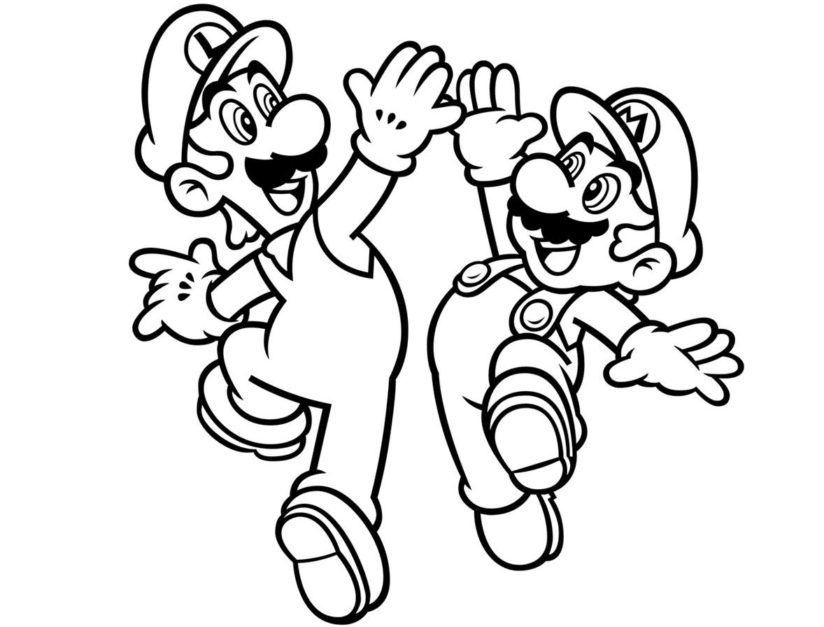 Mario And Luigi Coloring Pages