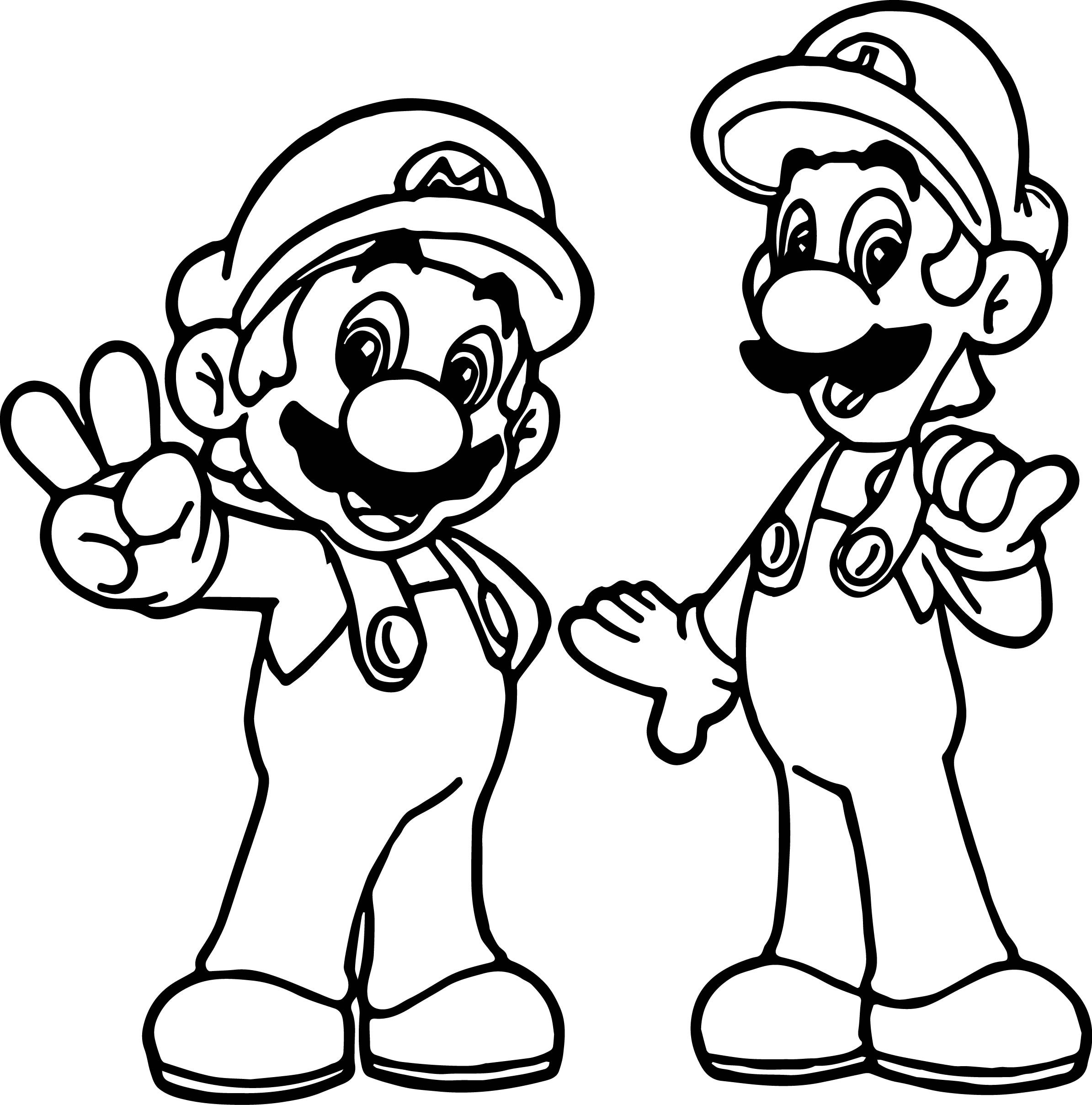 Mario Luigi Coloring Pages