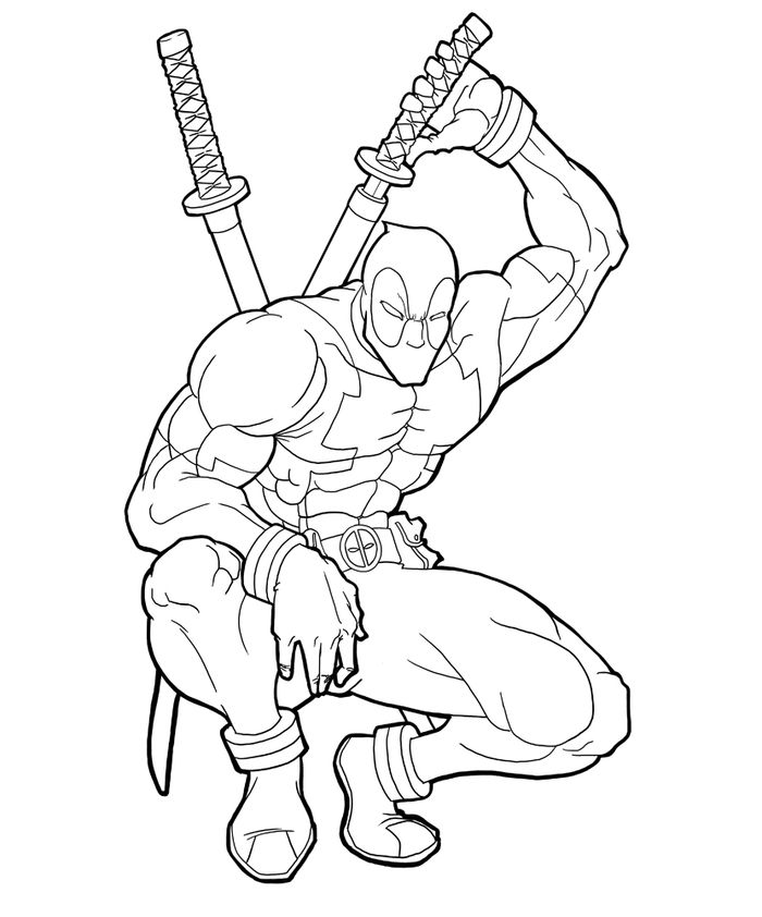 Marvel Deadpool Coloring Pages