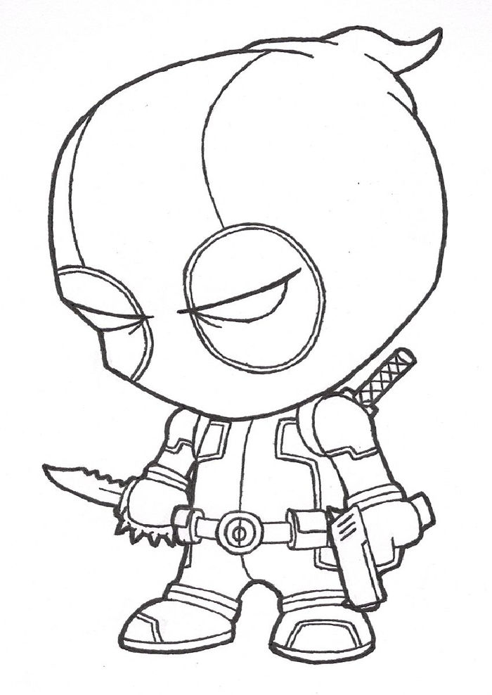 Mini Deadpool Coloring Pages
