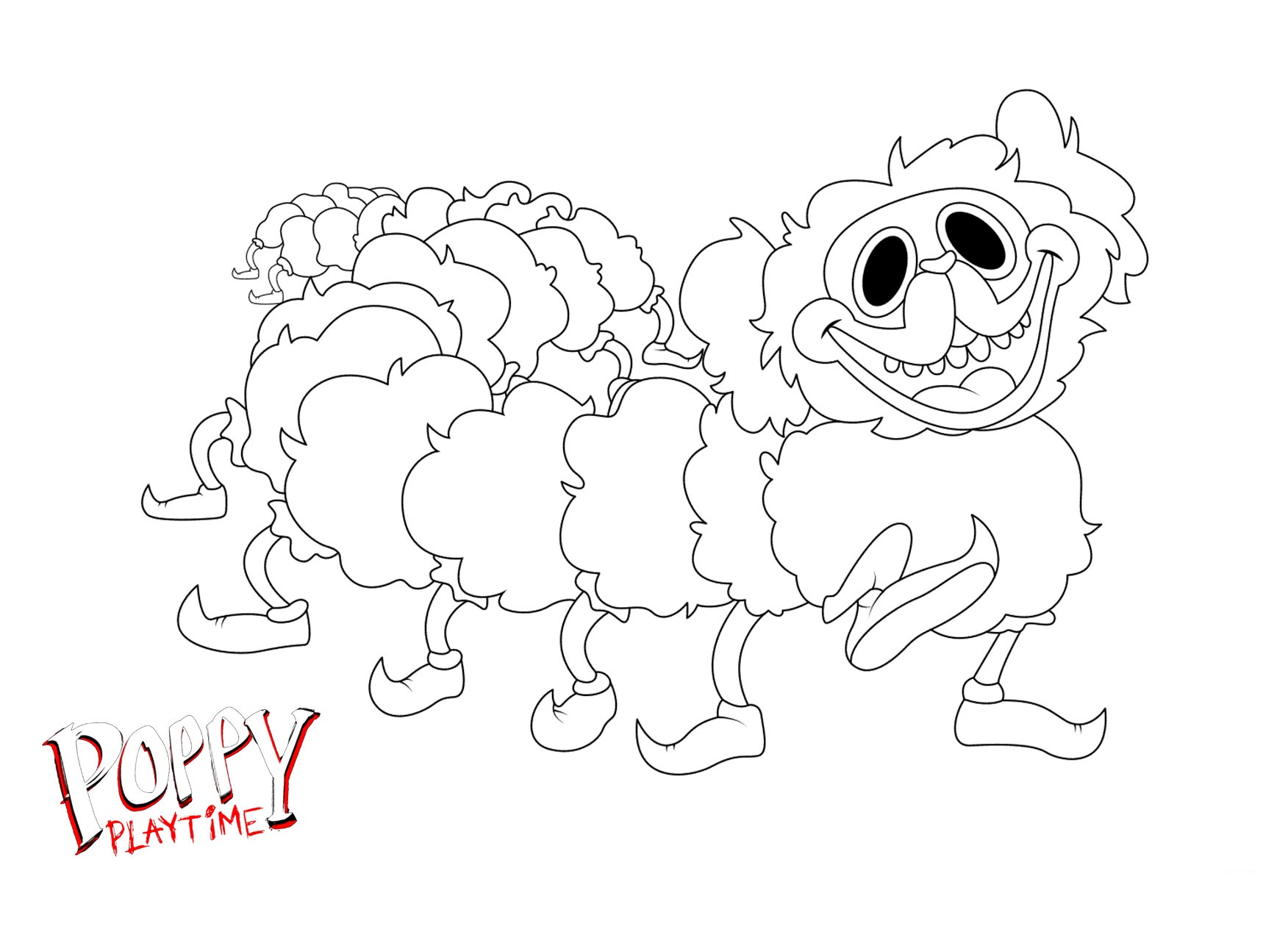 PJ Pug A Pillar Pug Caterpillar Poppy Playtime Coloring Pages