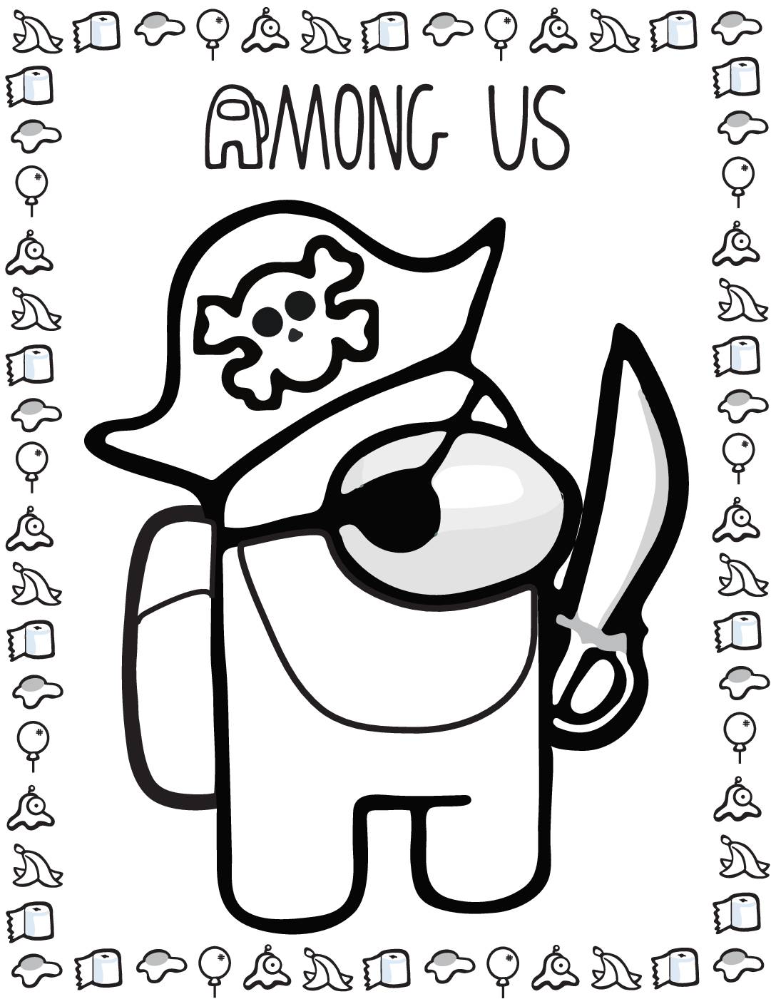 Printable Among Us Coloring Pages