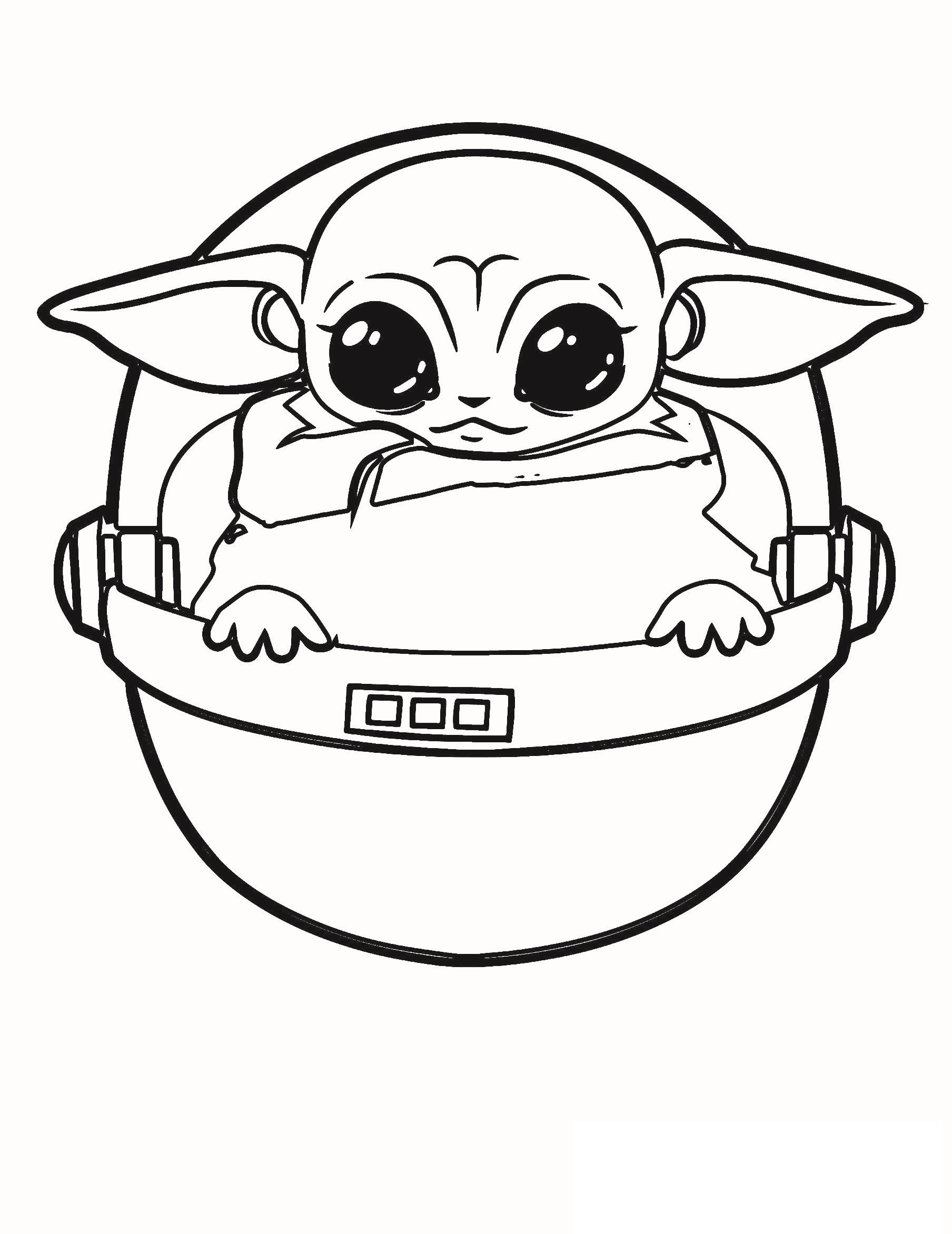 Cute Baby Yoda Coloring Pages Pdf To Print - Coloringfolder.com