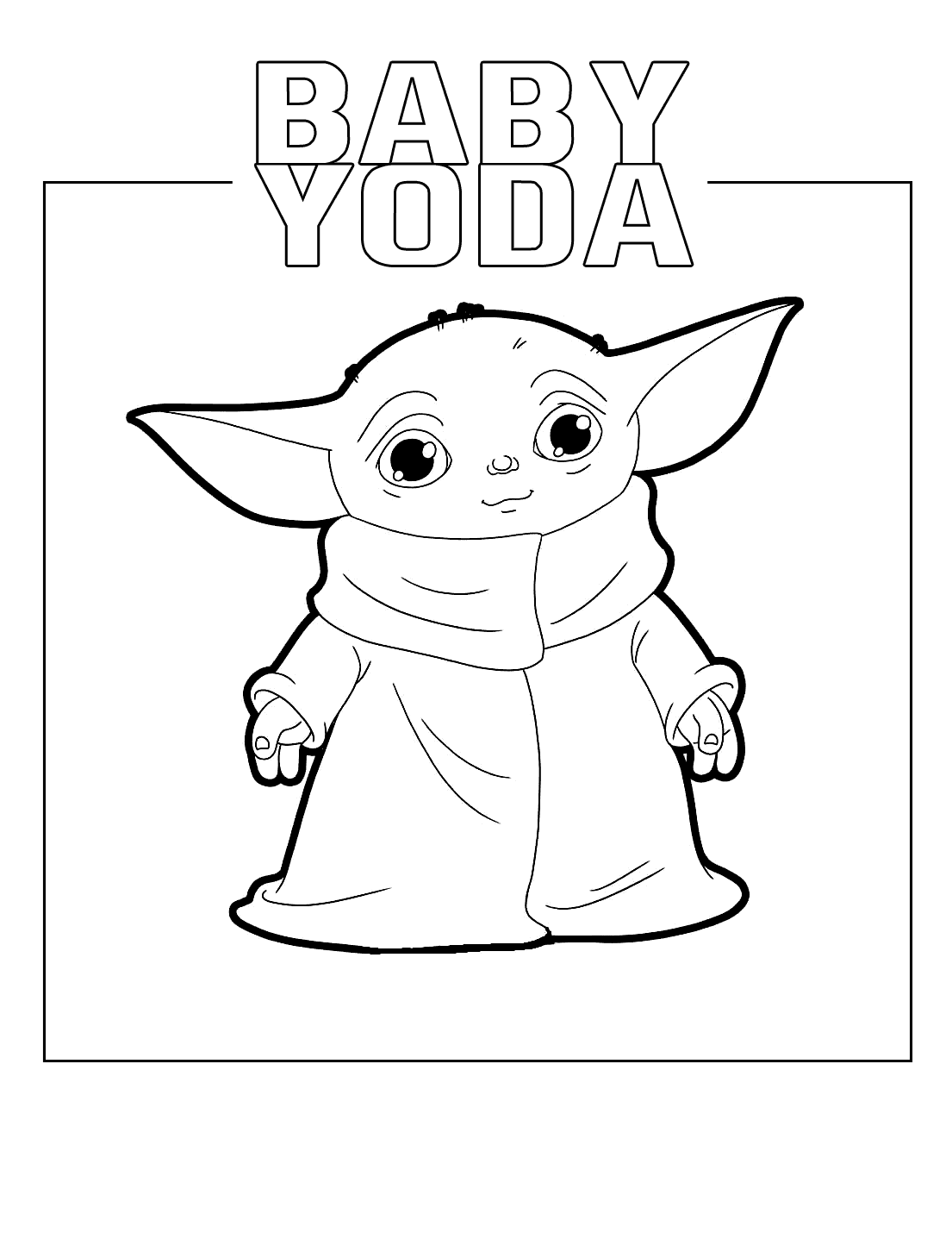 Printable Baby Yoda Coloring Pages