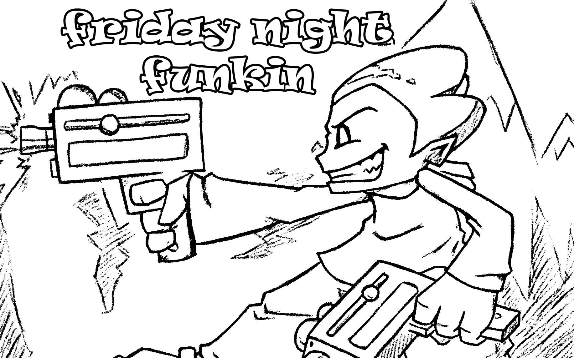 Printable Friday Night Funkin Coloring Pages