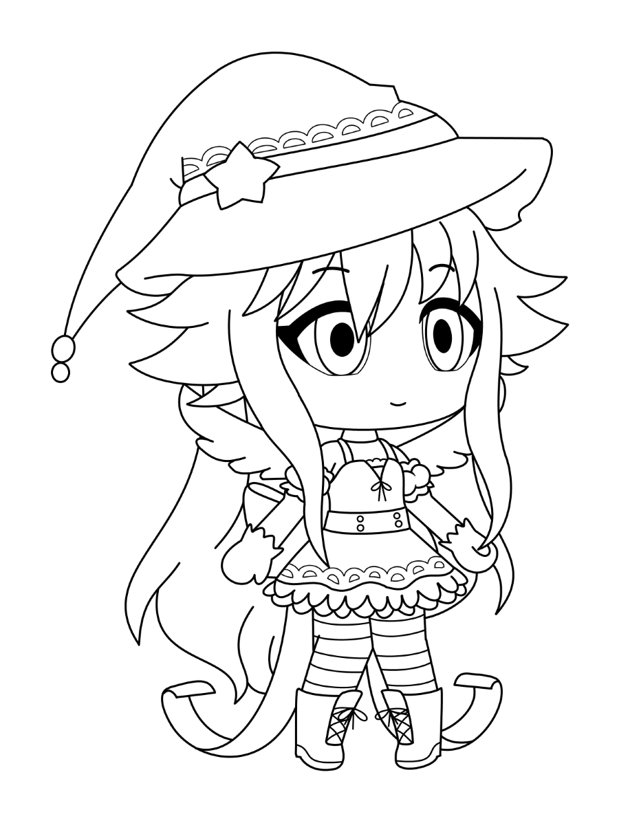 Gacha Life Galaxy Girl Character coloring page