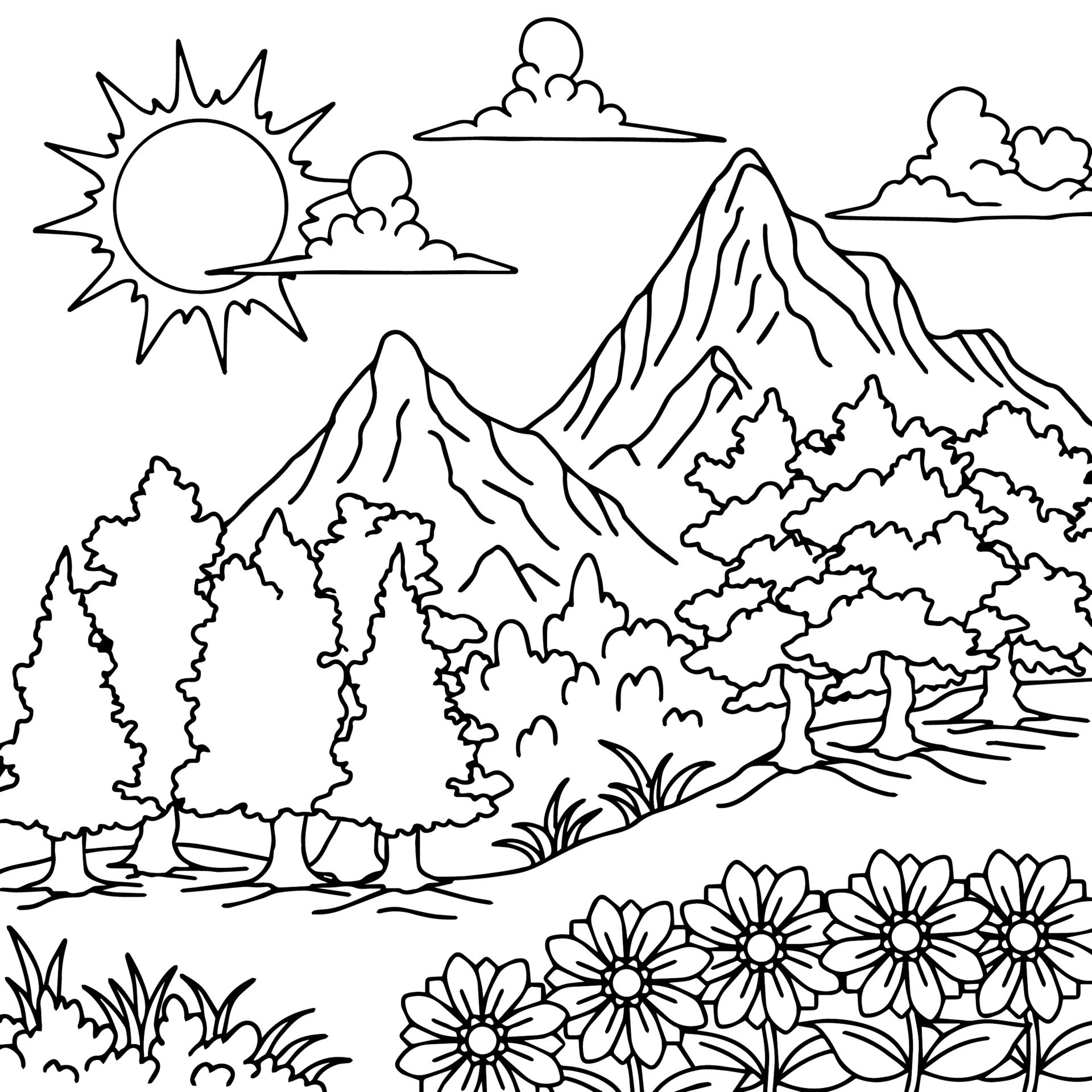 Printable Landscape Coloring Pages