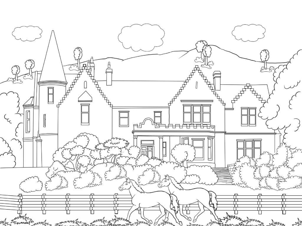 Printable Landscape Scenery Coloring Pages for Adults
