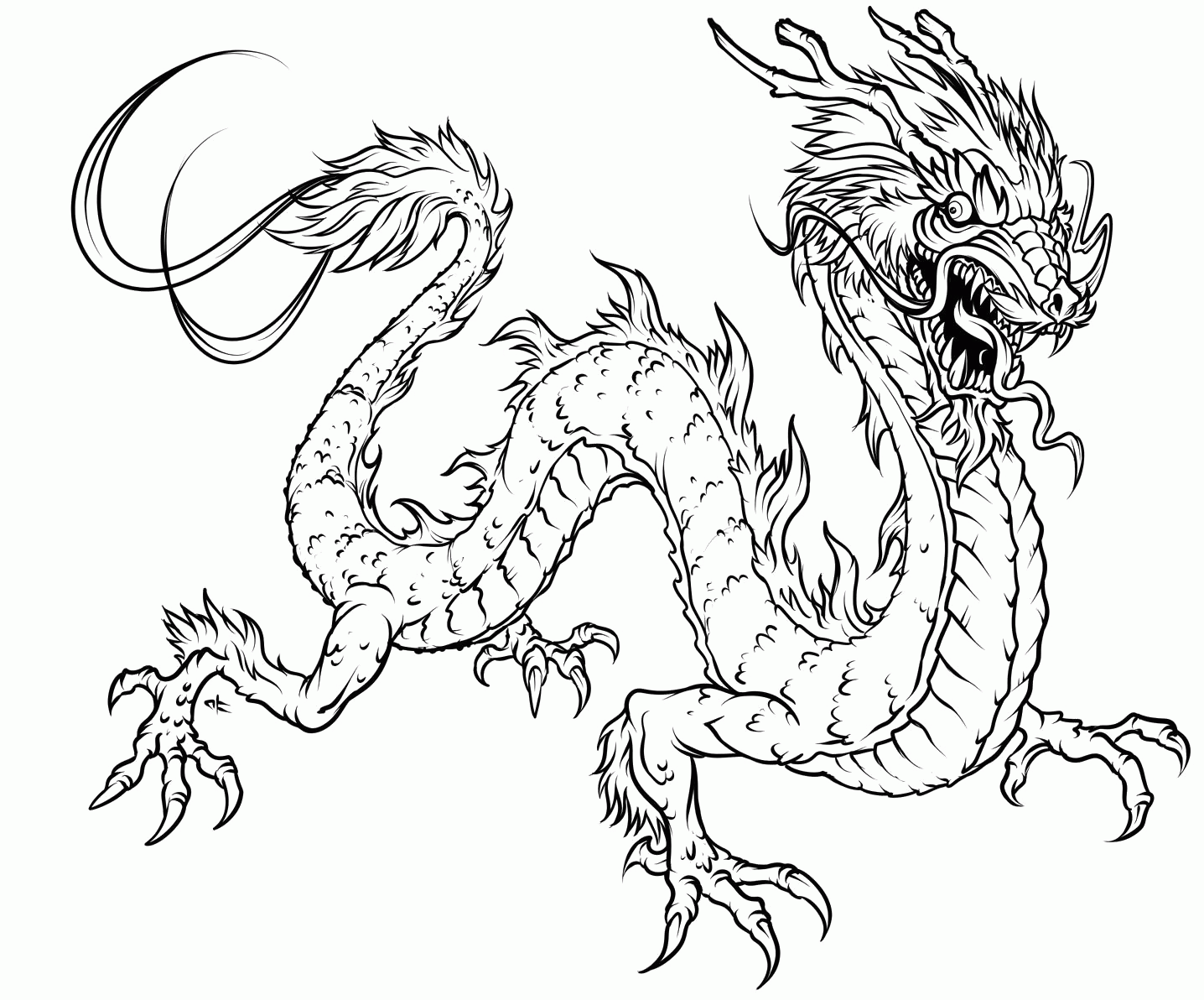 chinese dragon head coloring page