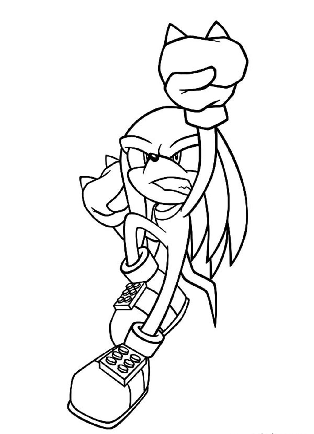 SEGA Knuckles The Echidna Coloring Pages