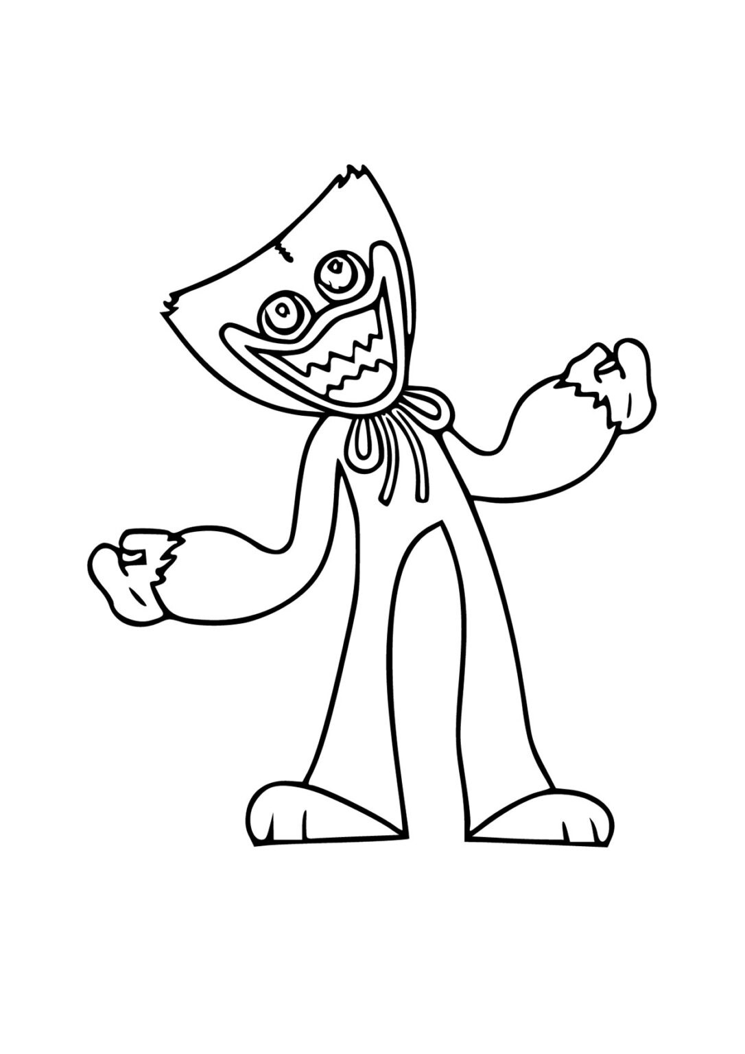 Smiling Huggy Wuggy coloring page